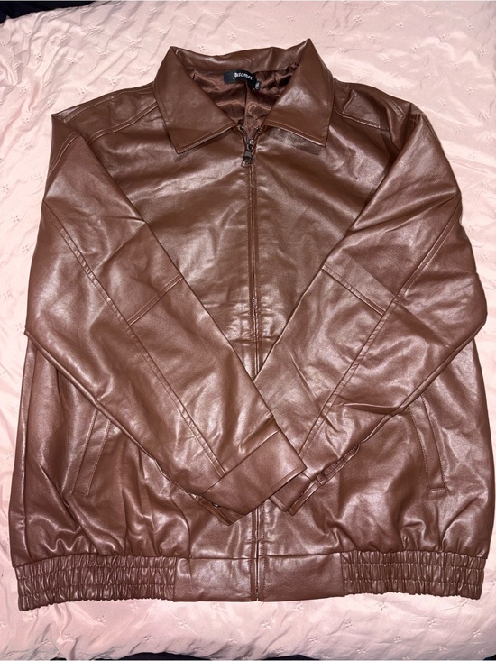 Automet Jackets & Blazers - Women's Brown Faux Leather Zip-Front Jacket